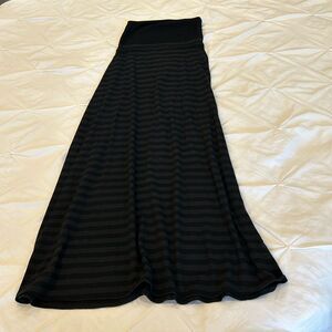 Hurley Black and Grey Mesh Sides Stripes Strapless Maxi Dress Size Medium